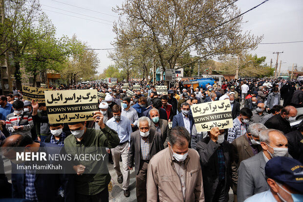 راهپیمایی مردم همدان در محکومیت حادثه مشهد